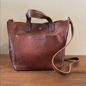 Portland Leather Goods Nutmeg Mini Tote Crossbody Convertible Bag